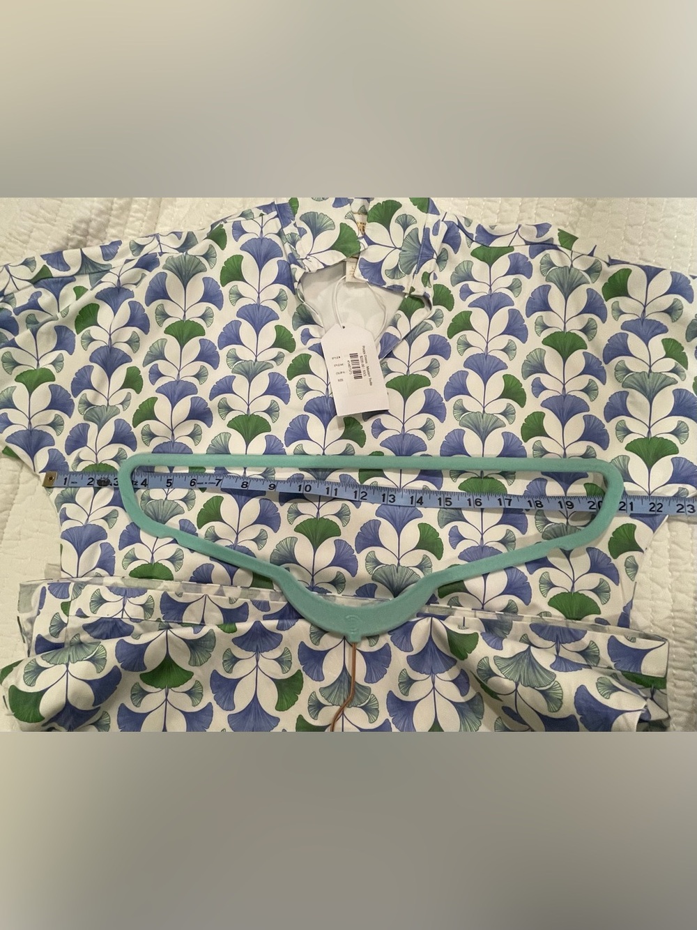 Emily McCarthy Short Sleeve Poppy Dress XXS Maiden Trellis Blue Green  Pockets - Picture 7 of 7